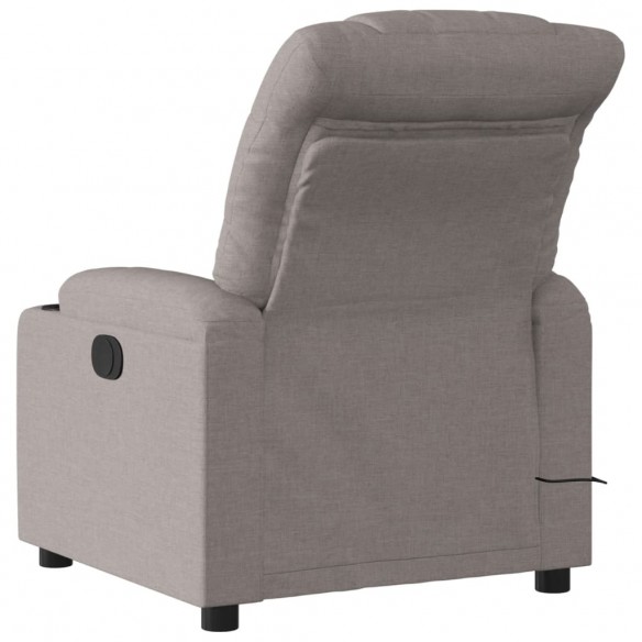 Fauteuil de massage inclinable électrique Taupe Tissu