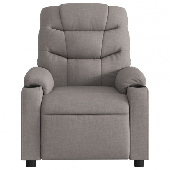 Fauteuil de massage inclinable électrique Taupe Tissu