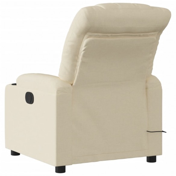 Fauteuil de massage inclinable Crème Tissu