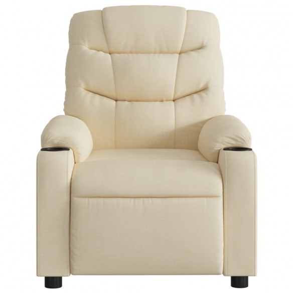 Fauteuil de massage inclinable Crème Tissu