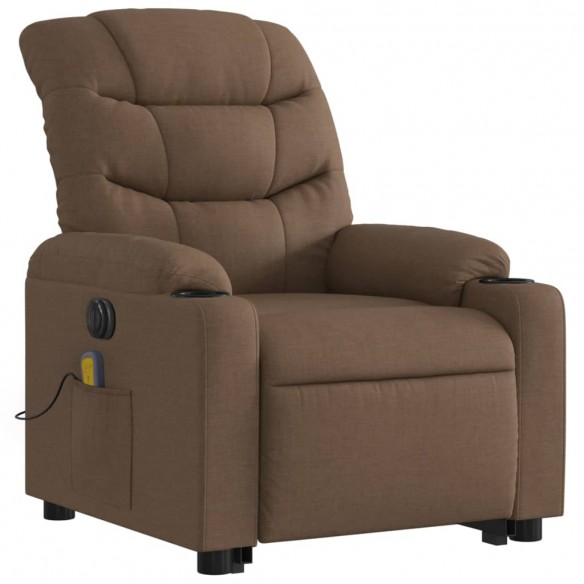 Fauteuil inclinable de massage électrique Marron Tissu