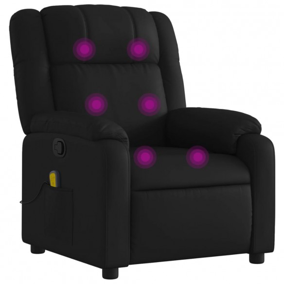 Fauteuil de massage inclinable Noir Similicuir