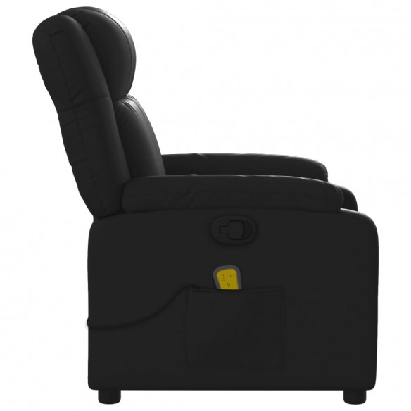 Fauteuil de massage inclinable Noir Similicuir