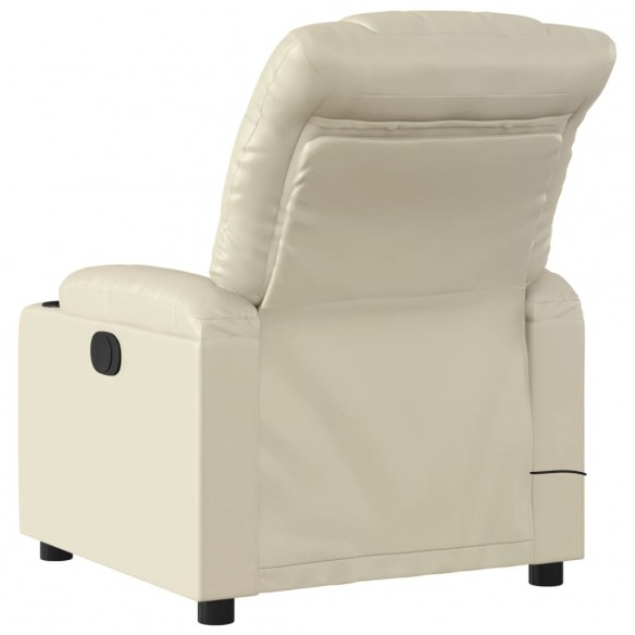 Fauteuil de massage inclinable électrique crème similicuir