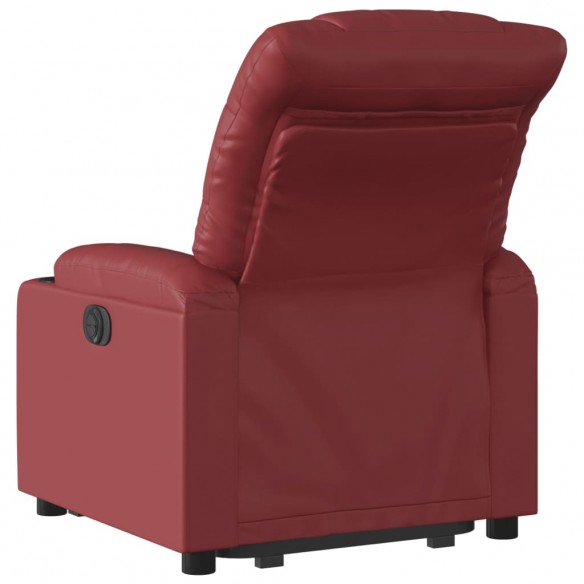 Fauteuil inclinable électrique rouge bordeaux similicuir