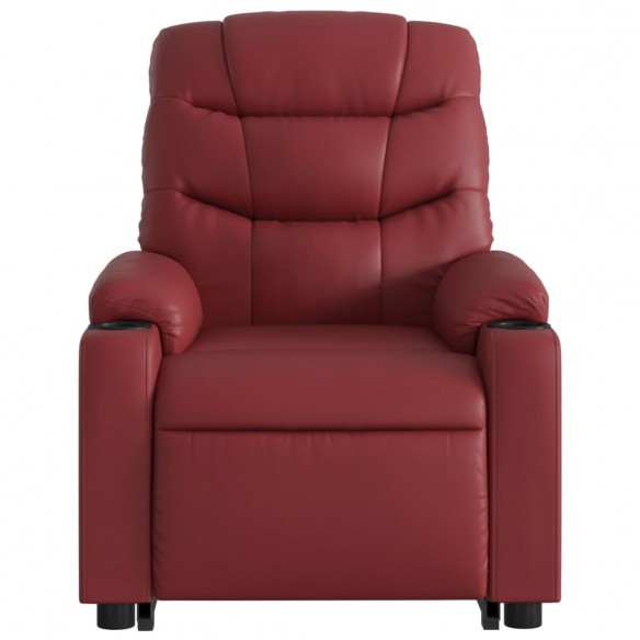 Fauteuil inclinable électrique rouge bordeaux similicuir