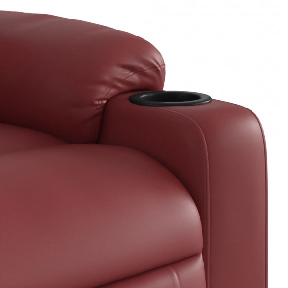 Fauteuil inclinable électrique rouge bordeaux similicuir