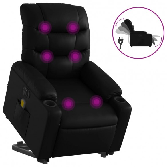 Fauteuil inclinable de massage électrique noir similicuir