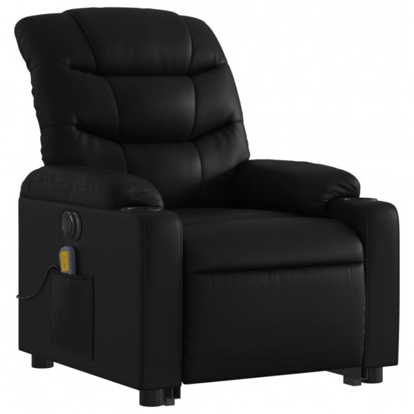 Fauteuil inclinable de massage électrique noir similicuir