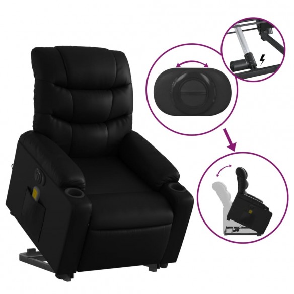 Fauteuil inclinable de massage électrique noir similicuir