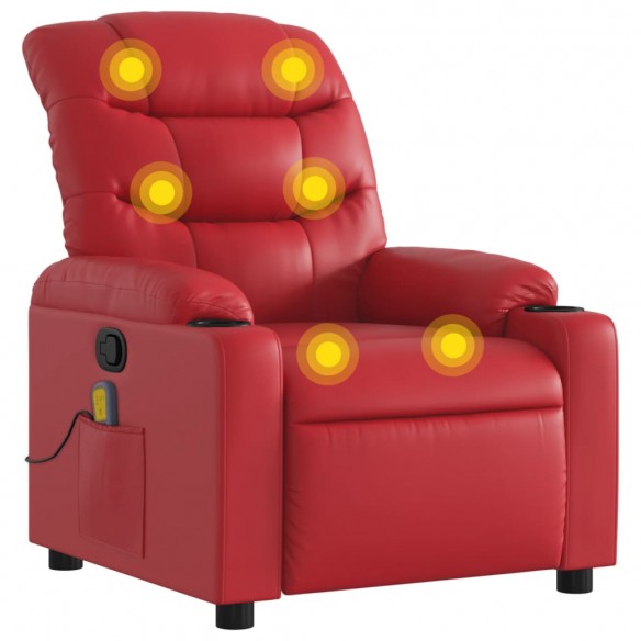 Fauteuil de massage inclinable rouge similicuir