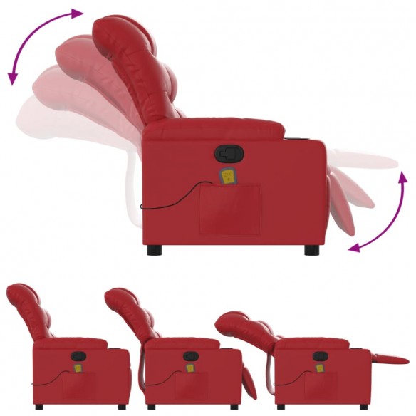 Fauteuil de massage inclinable rouge similicuir