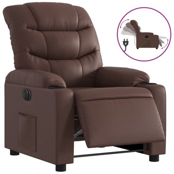 Fauteuil inclinable électrique Marron Similicuir