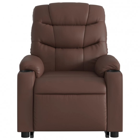 Fauteuil inclinable électrique marron similicuir