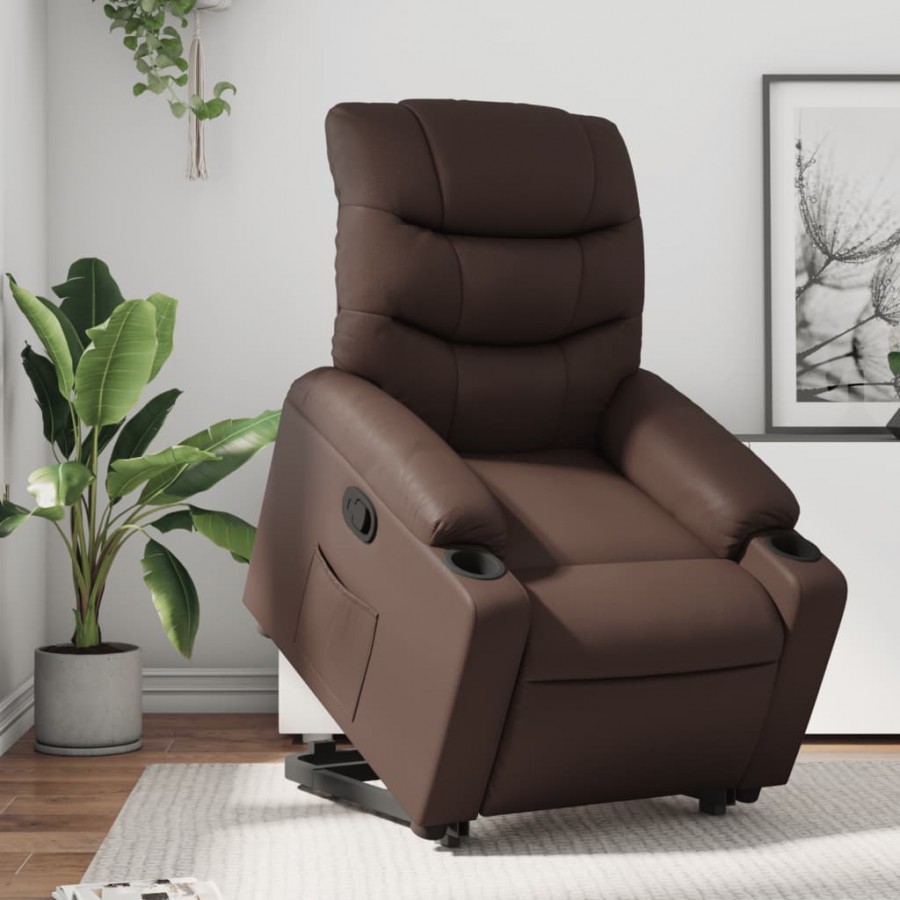 Fauteuil inclinable marron similicuir