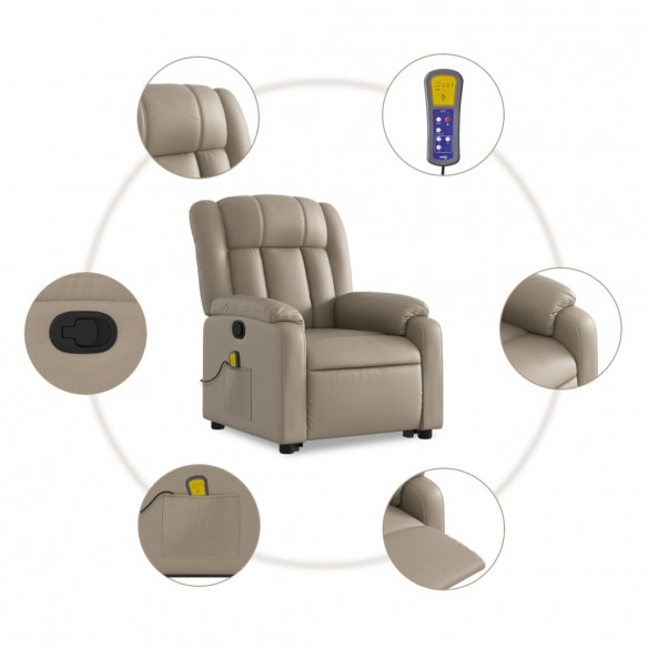 Fauteuil inclinable de massage Cappuccino Similicuir