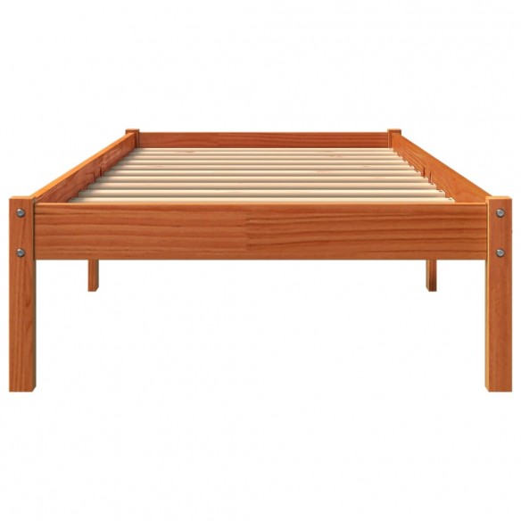 Cadre de lit cire marron 100x200 cm bois de pin massif