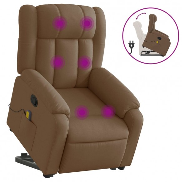 Fauteuil de massage inclinable Marron Tissu