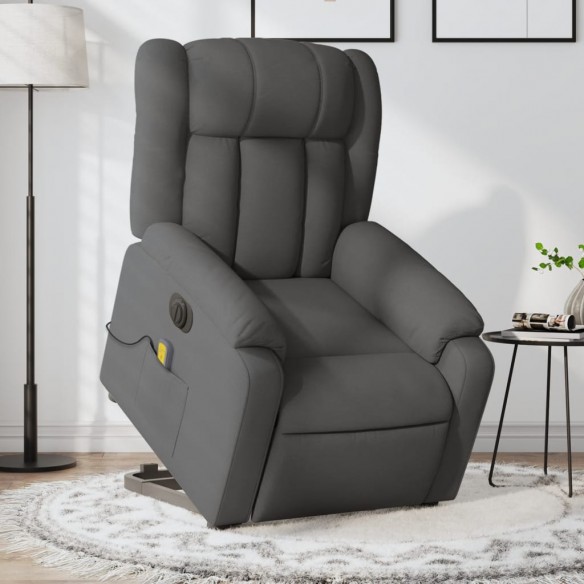 Fauteuil inclinable de massage électrique Gris foncé Tissu