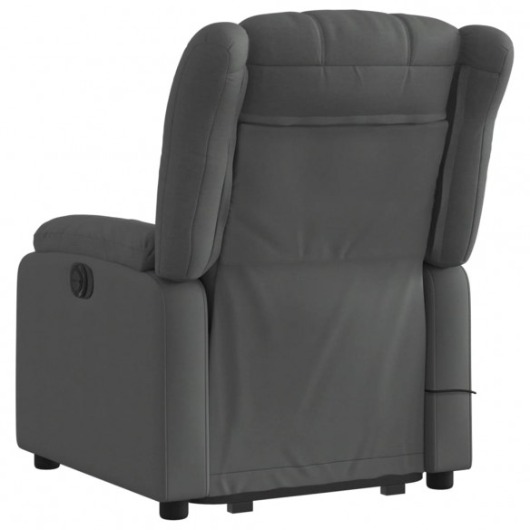 Fauteuil inclinable de massage électrique Gris foncé Tissu