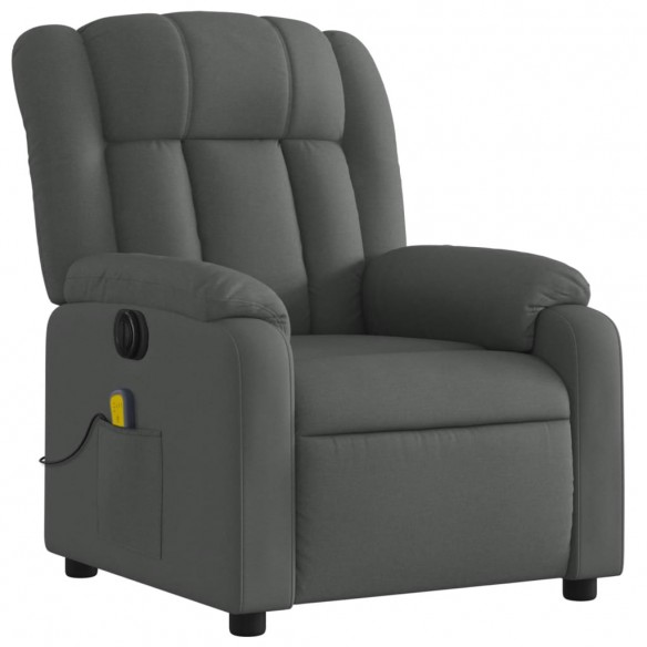 Fauteuil inclinable de massage électrique gris foncé tissu