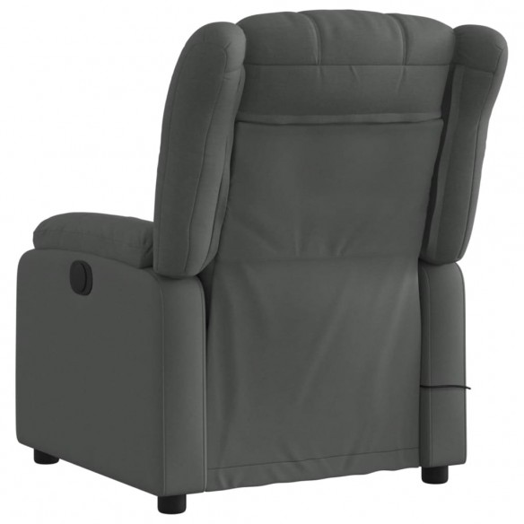 Fauteuil inclinable de massage électrique gris foncé tissu