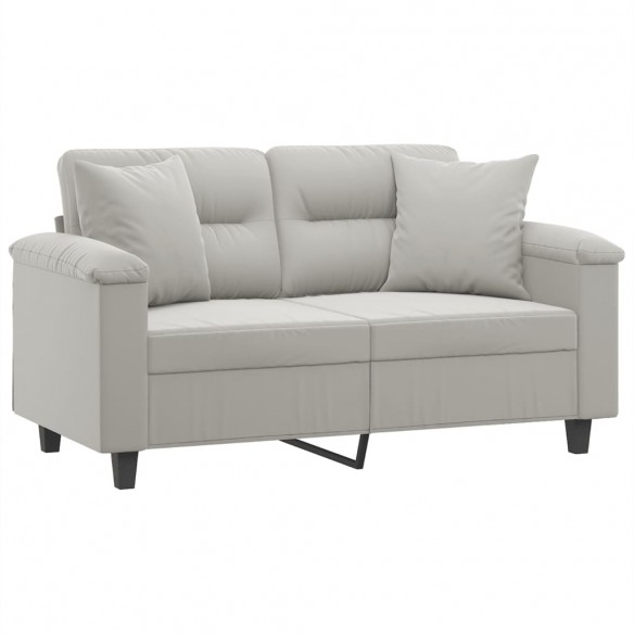 Canapé 2 places avec oreillers gris clair 120 cm