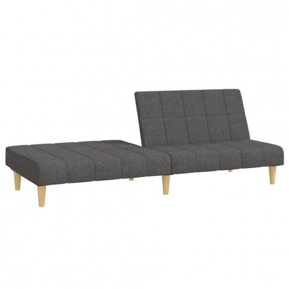 Canapé-lit à 2 places gris foncé tissu