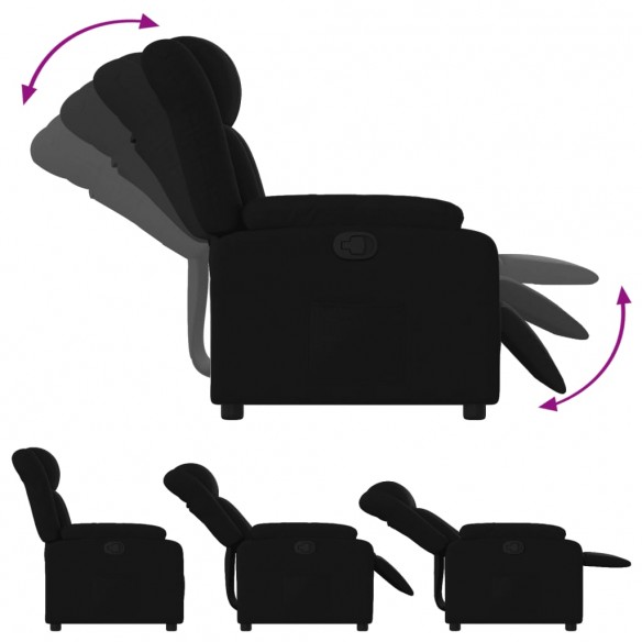 Fauteuil inclinable Noir Tissu