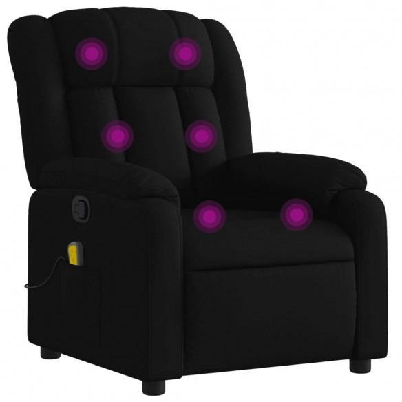 Fauteuil de massage inclinable Noir Tissu