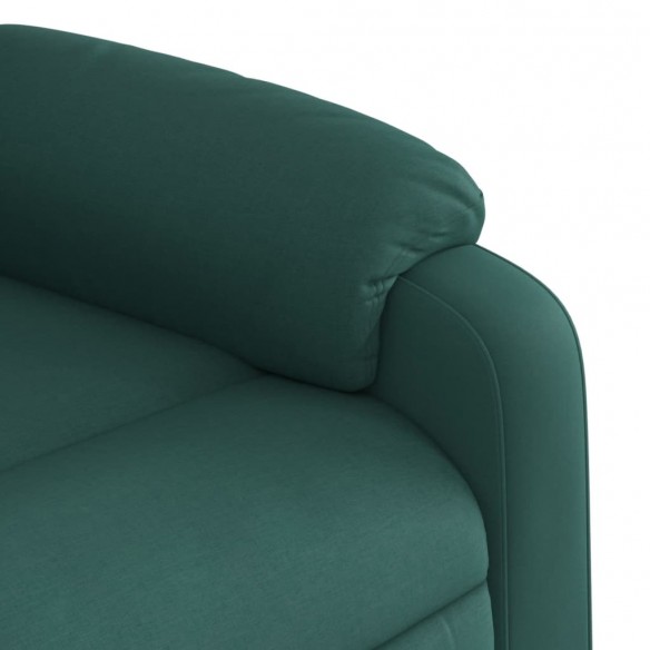 Fauteuil inclinable de massage électrique Vert foncé Tissu