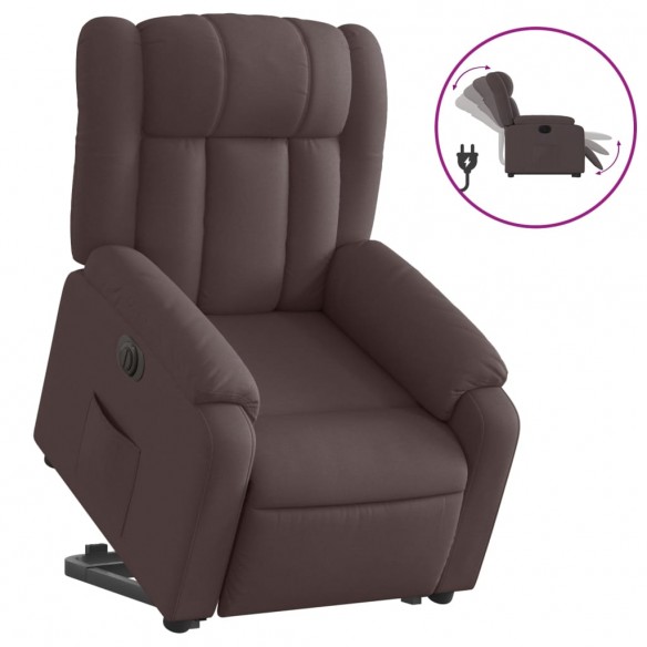 Fauteuil inclinable électrique marron foncé tissu