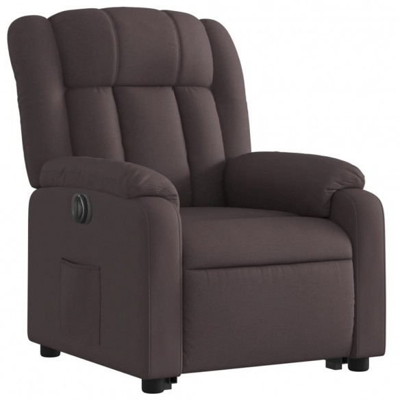 Fauteuil inclinable électrique marron foncé tissu