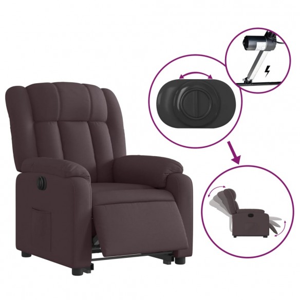 Fauteuil inclinable électrique marron foncé tissu