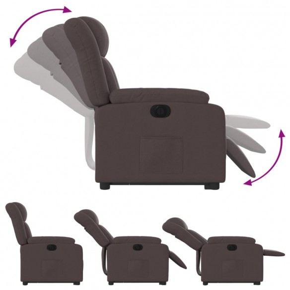 Fauteuil inclinable électrique marron foncé tissu