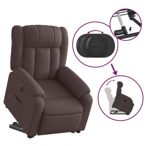 Fauteuil inclinable électrique marron foncé tissu