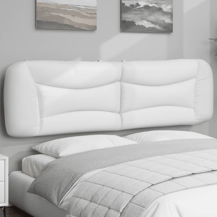 Coussin de tête de lit blanc 180 cm similicuir