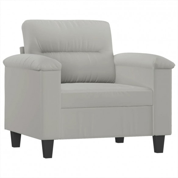 Fauteuil avec repose-pied Gris clair 60 cm Tissu microfibre