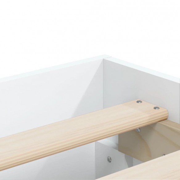 Cadre de lit avec tiroirs blanc 200x200 cm bois d'ingénierie