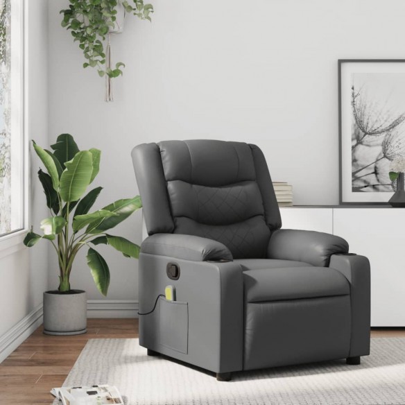 Fauteuil de massage inclinable Gris Similicuir