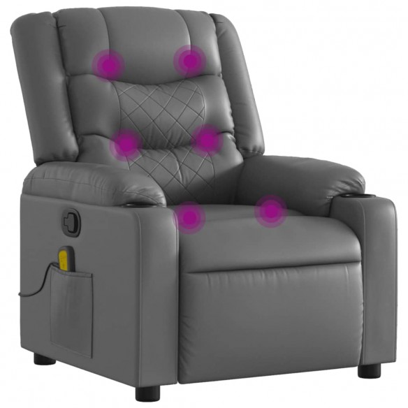 Fauteuil de massage inclinable Gris Similicuir