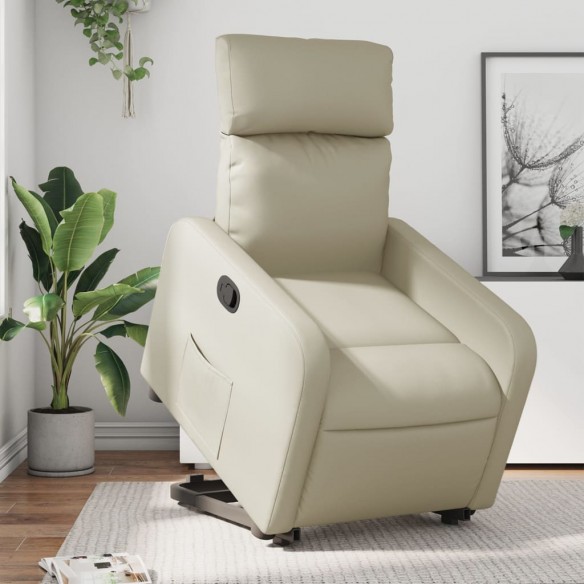 Fauteuil inclinable Crème Similicuir