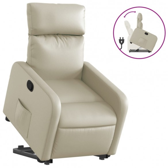 Fauteuil inclinable Crème Similicuir