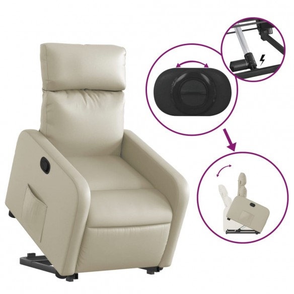 Fauteuil inclinable Crème Similicuir