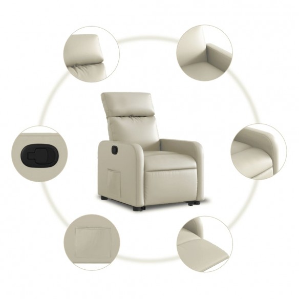 Fauteuil inclinable Crème Similicuir