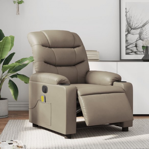 Fauteuil de massage inclinable électrique cappuccino similicuir