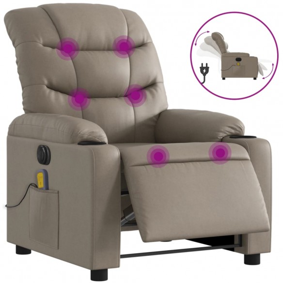 Fauteuil de massage inclinable électrique cappuccino similicuir