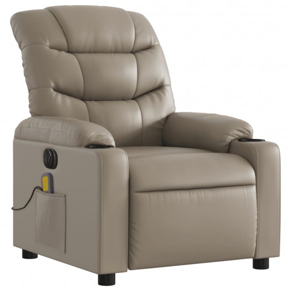 Fauteuil de massage inclinable électrique cappuccino similicuir