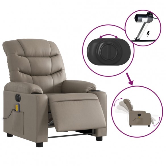 Fauteuil de massage inclinable électrique cappuccino similicuir