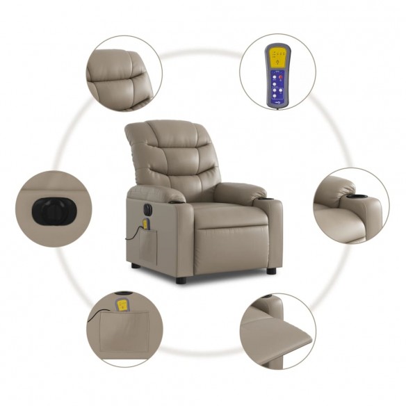 Fauteuil de massage inclinable électrique cappuccino similicuir